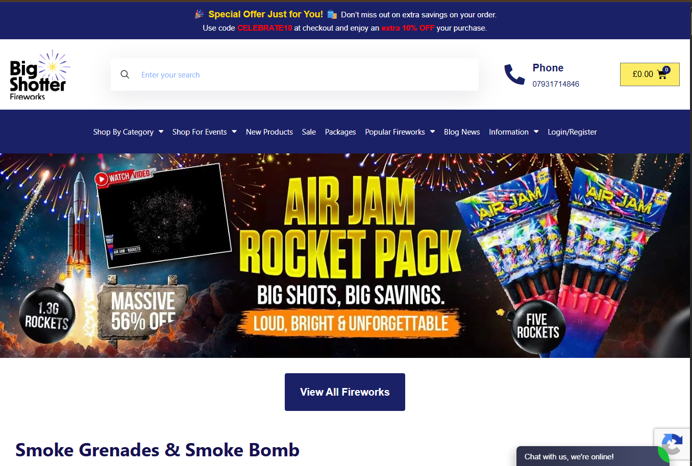 Big Shotter Fireworks website preview