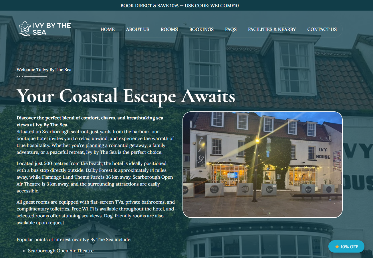 Ivy By The Sea website preview