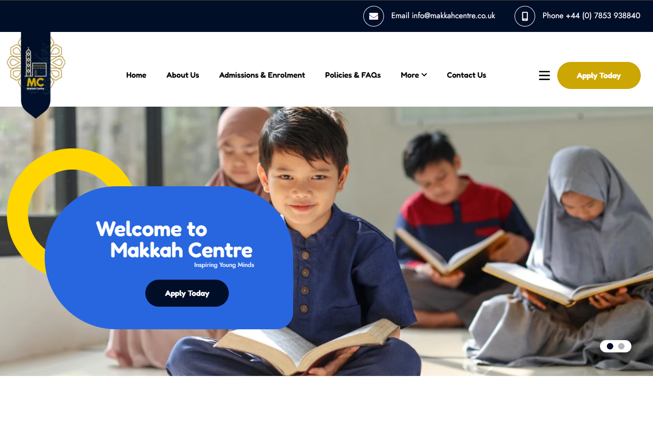 Makkah Centre website preview
