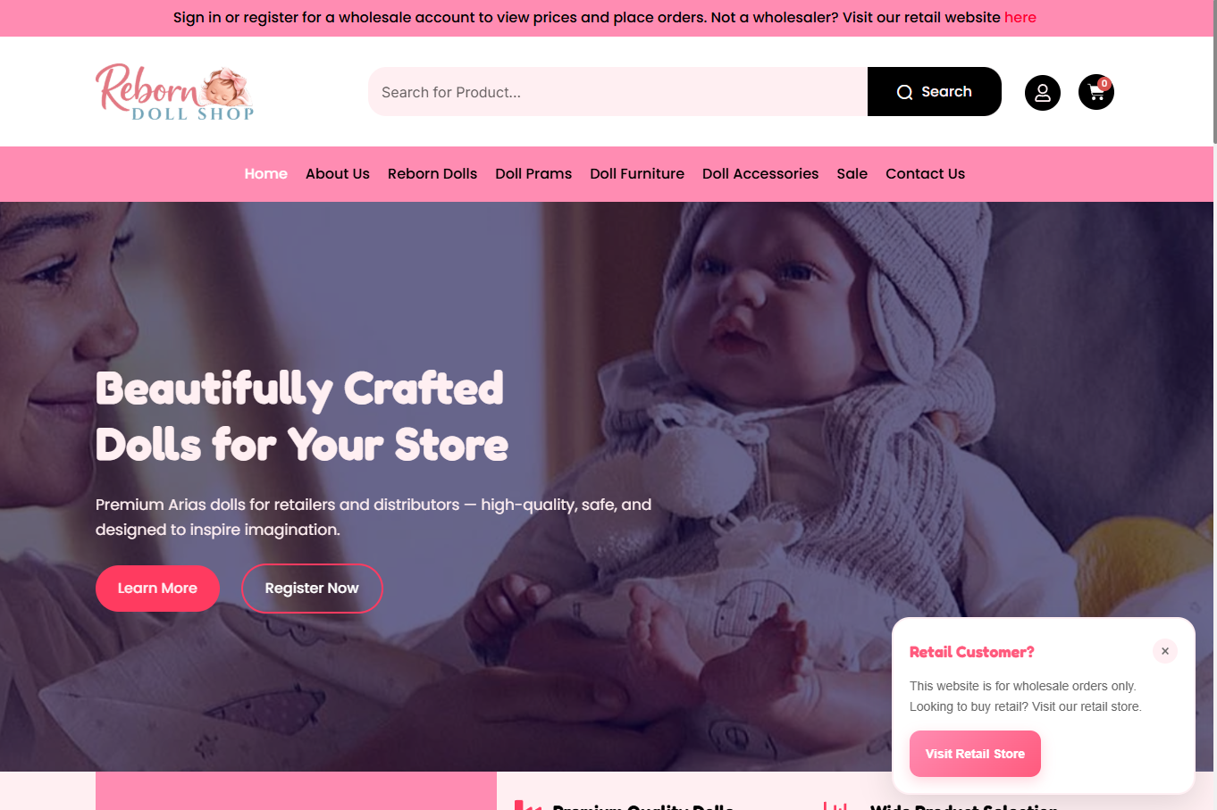Reborn Doll Shop website preview